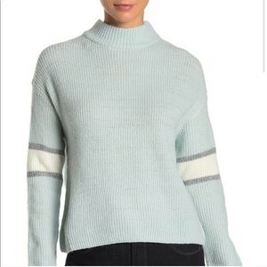John + Jenn Varsity Stripe Mock Neck Sweater